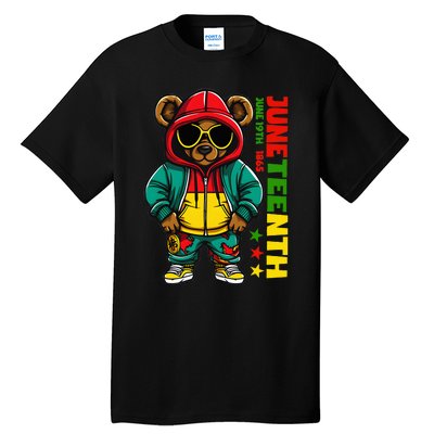 Juneteenth Black Hip Hop Teddy Bear African American Tall T-Shirt