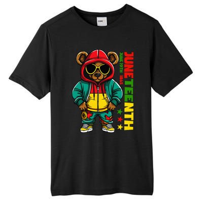 Juneteenth Black Hip Hop Teddy Bear African American Tall Fusion ChromaSoft Performance T-Shirt