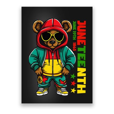 Juneteenth Black Hip Hop Teddy Bear African American Poster