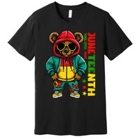 Juneteenth Black Hip Hop Teddy Bear African American Premium T-Shirt