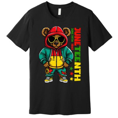 Juneteenth Black Hip Hop Teddy Bear African American Premium T-Shirt