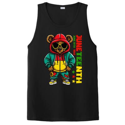 Juneteenth Black Hip Hop Teddy Bear African American PosiCharge Competitor Tank