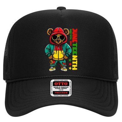 Juneteenth Black Hip Hop Teddy Bear African American Trucker Hat