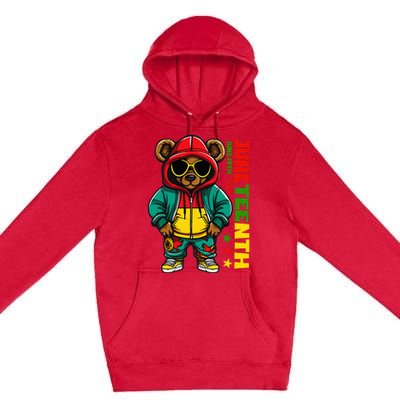 Juneteenth Black Hip Hop Teddy Bear African American Premium Pullover Hoodie