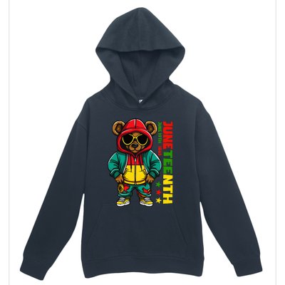 Juneteenth Black Hip Hop Teddy Bear African American Urban Pullover Hoodie