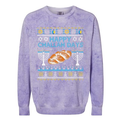  Jewish Bread Happy Challah Days Hanukkah Chanukah Colorblast Crewneck Sweatshirt