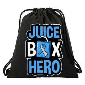 Juice Box Hero Diabetes Blue Ribbon Diabetic Ketoacidosis DM Drawstring Bag