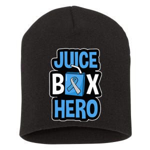 Juice Box Hero Diabetes Blue Ribbon Diabetic Ketoacidosis DM Short Acrylic Beanie