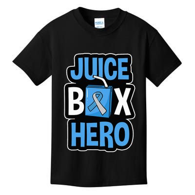 Juice Box Hero Diabetes Blue Ribbon Diabetic Ketoacidosis DM Kids T-Shirt