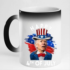 Joe Biden Happy Fourth Of July Gift Usa Flag Memorial Day Cool Gift 11oz Black Color Changing Mug