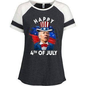 Joe Biden Happy Fourth Of July Gift Usa Flag Memorial Day Cool Gift Enza Ladies Jersey Colorblock Tee