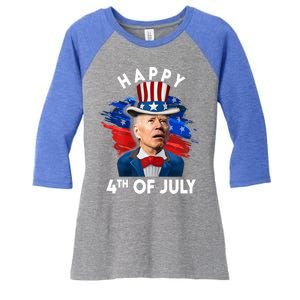 Joe Biden Happy Fourth Of July Gift Usa Flag Memorial Day Cool Gift Women's Tri-Blend 3/4-Sleeve Raglan Shirt