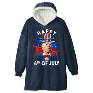 Joe Biden Happy Fourth Of July Gift Usa Flag Memorial Day Cool Gift Hooded Wearable Blanket