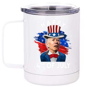 Joe Biden Happy Fourth Of July Gift Usa Flag Memorial Day Cool Gift 12 oz Stainless Steel Tumbler Cup