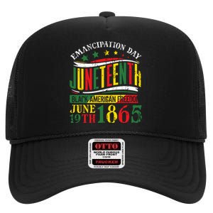 Juneteenth Black History Celebrating Black Freedom 1865 High Crown Mesh Back Trucker Hat