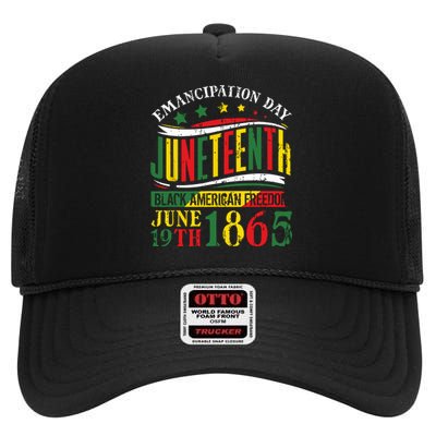 Juneteenth Black History Celebrating Black Freedom 1865 High Crown Mesh Back Trucker Hat