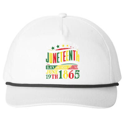 Juneteenth Black History Celebrating Black Freedom 1865 Snapback Five-Panel Rope Hat