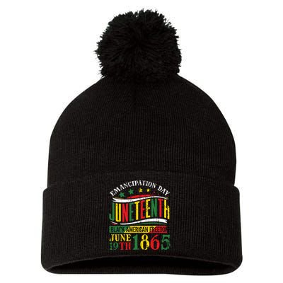 Juneteenth Black History Celebrating Black Freedom 1865 Pom Pom 12in Knit Beanie