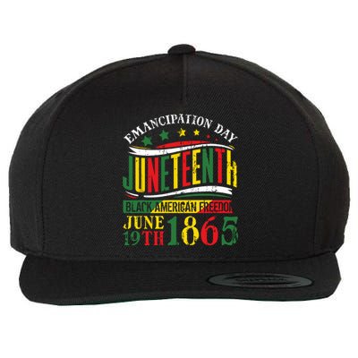 Juneteenth Black History Celebrating Black Freedom 1865 Wool Snapback Cap