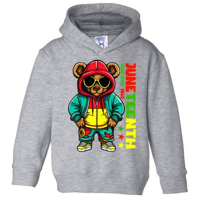 Juneteenth Black Hip Hop Teddy Bear African American Toddler Hoodie