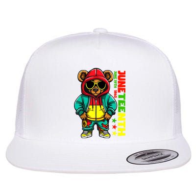 Juneteenth Black Hip Hop Teddy Bear African American Flat Bill Trucker Hat