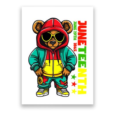 Juneteenth Black Hip Hop Teddy Bear African American Poster