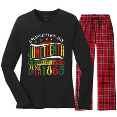 Juneteenth Black History Celebrating Black Freedom 1865 Women's Long Sleeve Flannel Pajama Set 