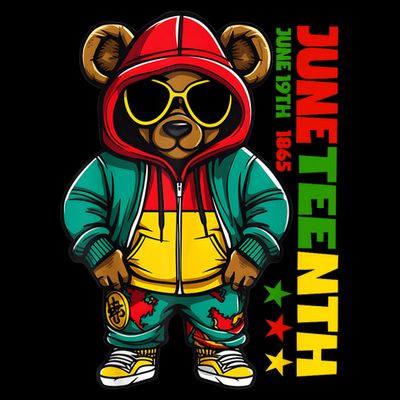 Juneteenth Black Hip Hop Teddy Bear African American T-Shirt