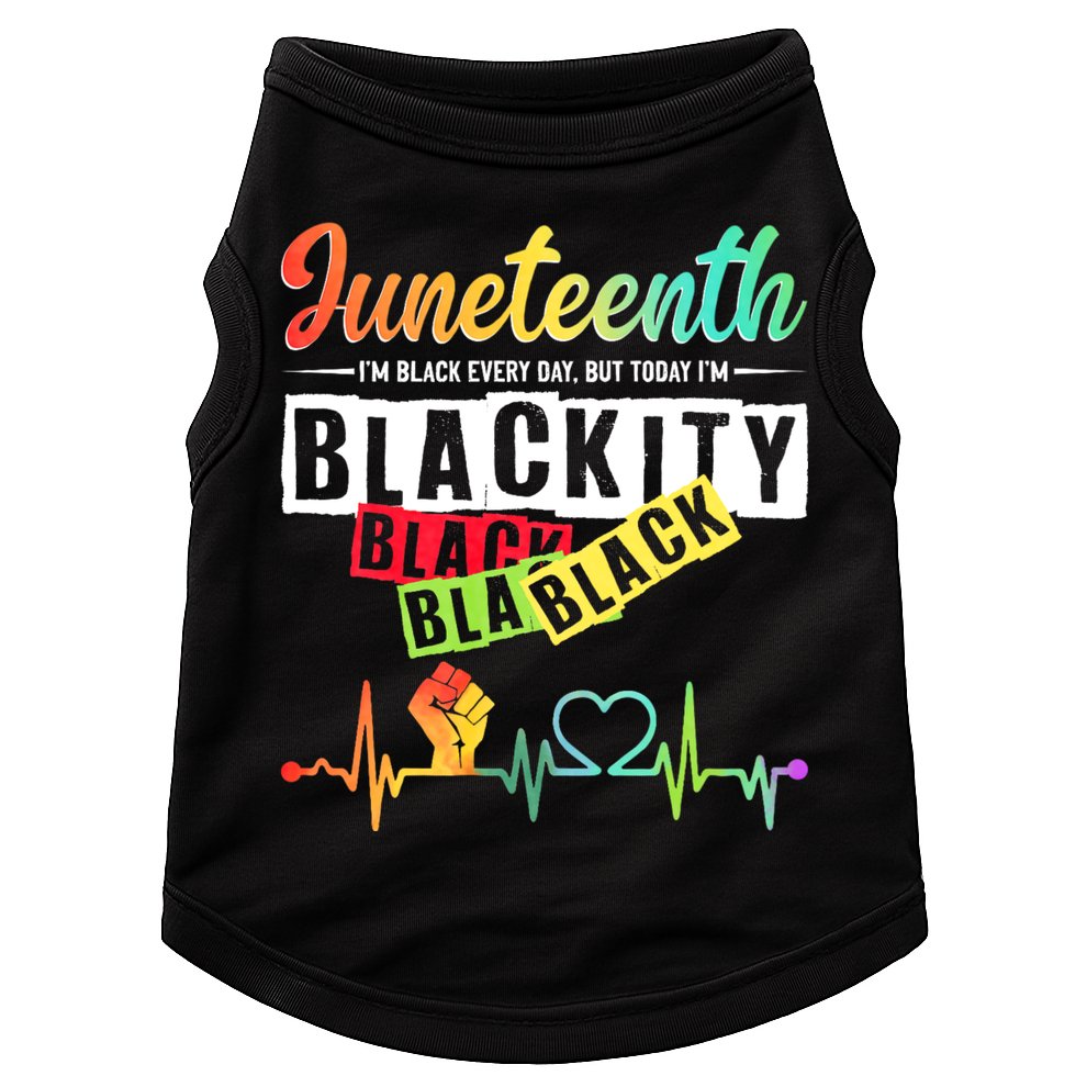Juneteenth Blackity Heartbeat Black History African America Doggie Tank