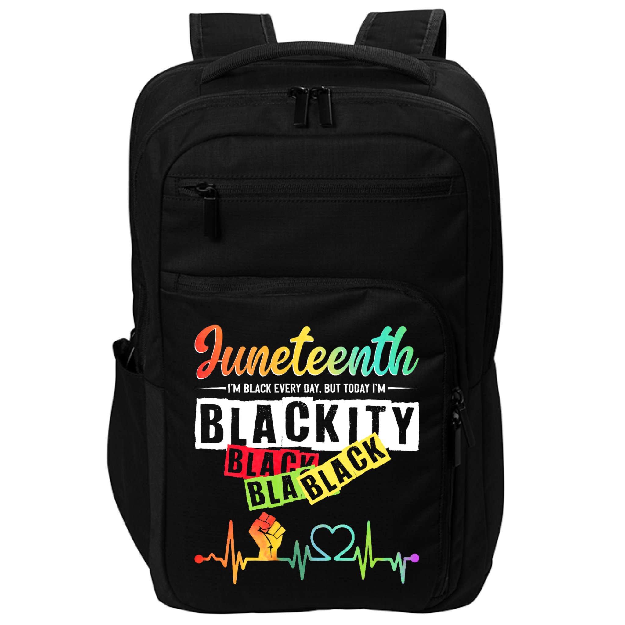 Juneteenth Blackity Heartbeat Black History African America Impact Tech Backpack