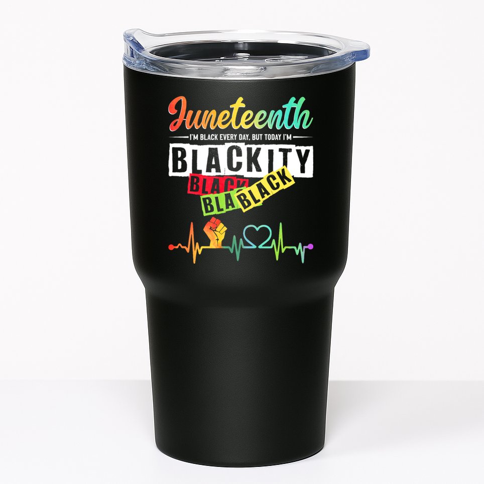 Juneteenth Blackity Heartbeat Black History African America Tumbler