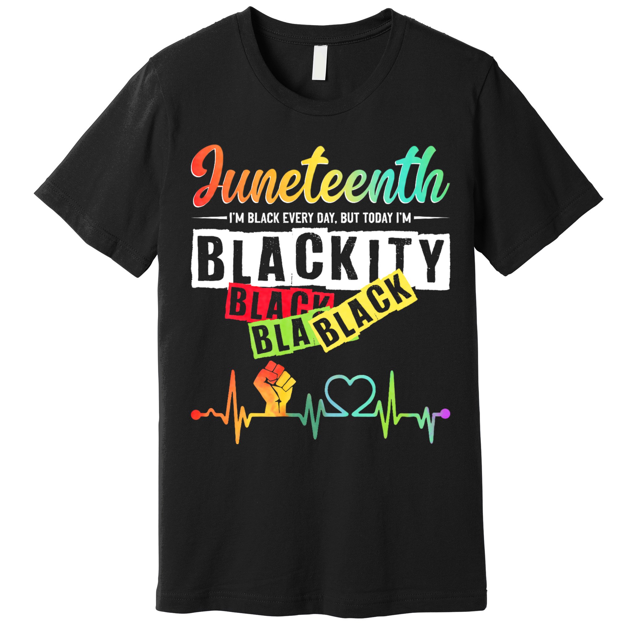Juneteenth Blackity Heartbeat Black History African America Premium T-Shirt