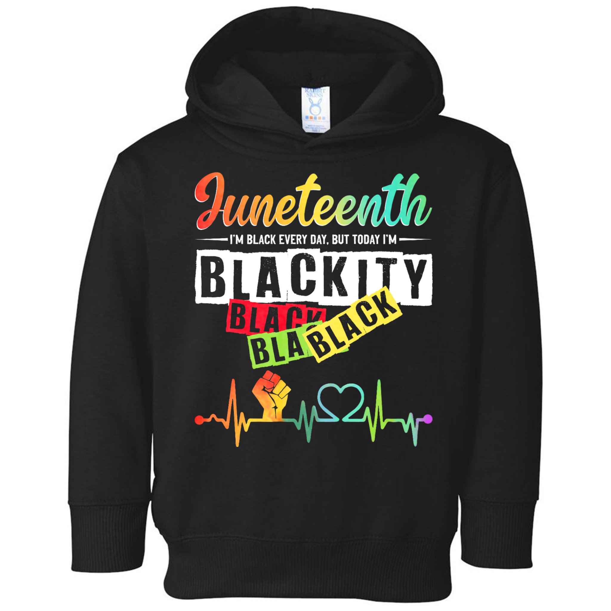 Juneteenth Blackity Heartbeat Black History African America Toddler Hoodie