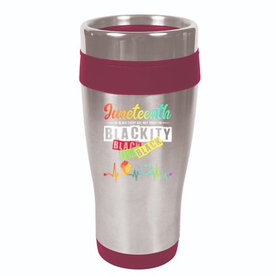 Juneteenth Blackity Heartbeat Black History African America 16oz Travel Tumbler