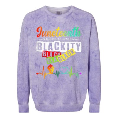 Juneteenth Blackity Heartbeat Black History African America Colorblast Crewneck Sweatshirt