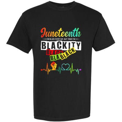 Juneteenth Blackity Heartbeat Black History African America Garment-Dyed Heavyweight T-Shirt