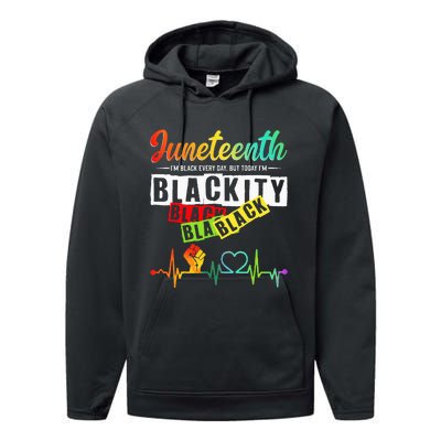 Juneteenth Blackity Heartbeat Black History African America Performance Fleece Hoodie