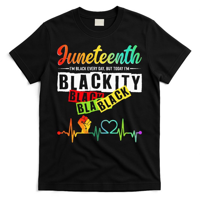 Juneteenth Blackity Heartbeat Black History African America T-Shirt