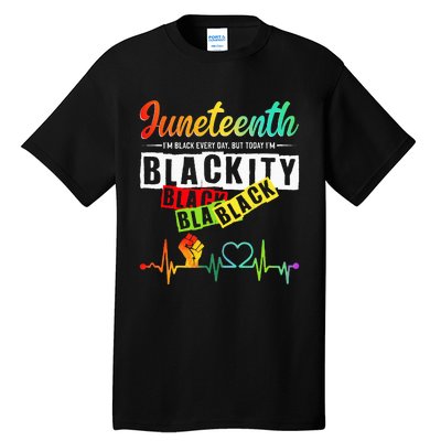 Juneteenth Blackity Heartbeat Black History African America Tall T-Shirt