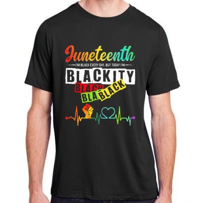 Juneteenth Blackity Heartbeat Black History African America Adult ChromaSoft Performance T-Shirt