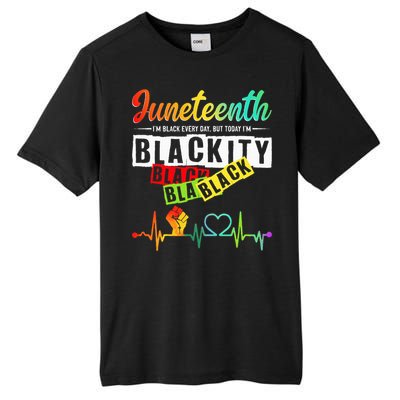 Juneteenth Blackity Heartbeat Black History African America Tall Fusion ChromaSoft Performance T-Shirt