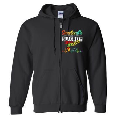 Juneteenth Blackity Heartbeat Black History African America Full Zip Hoodie