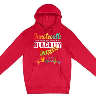 Juneteenth Blackity Heartbeat Black History African America Premium Pullover Hoodie