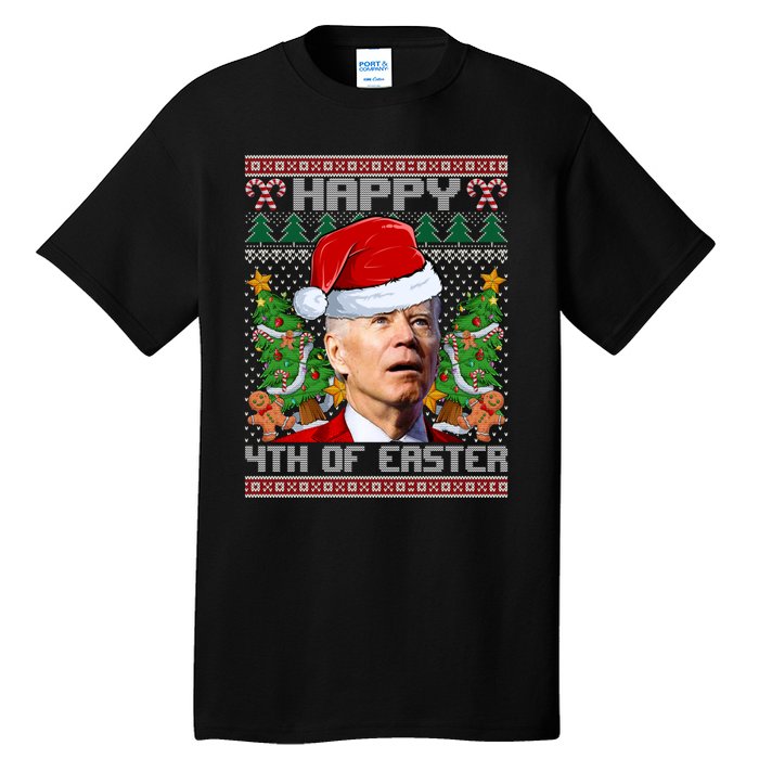 Joe Biden Happy 4th Easter Ugly Christmas Sweater For Women Tall T-Shirt