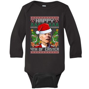 Joe Biden Happy 4th Easter Ugly Christmas Sweater For Women Baby Long Sleeve Bodysuit