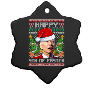 Joe Biden Happy 4th Easter Ugly Christmas Sweater For Women Ceramic Star Ornament