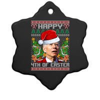 Joe Biden Happy 4th Easter Ugly Christmas Sweater For Women Ceramic Star Ornament