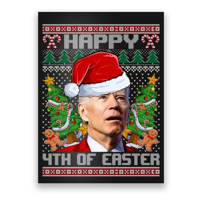 Joe Biden Happy 4th Easter Ugly Christmas Sweater For Women Poster