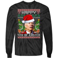 Joe Biden Happy 4th Easter Ugly Christmas Sweater For Women Tie-Dye Long Sleeve Shirt