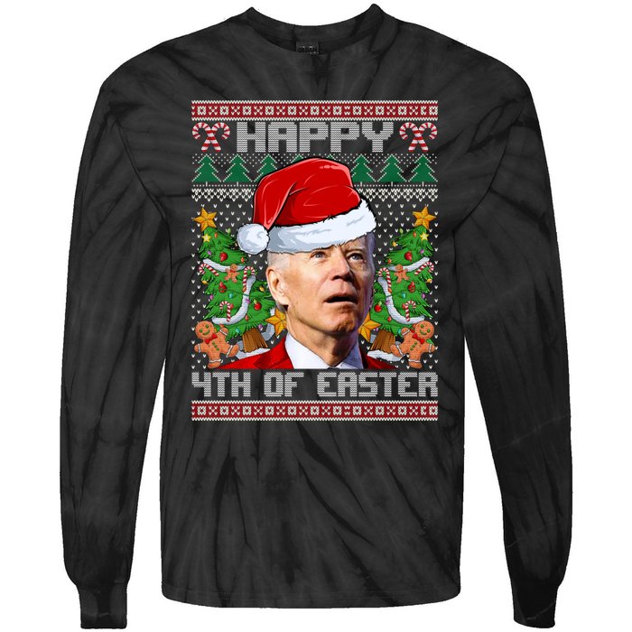 Joe Biden Happy 4th Easter Ugly Christmas Sweater For Women Tie-Dye Long Sleeve Shirt